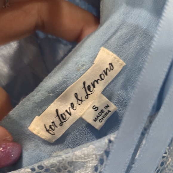 Kate Blue Lace Mini Dress - Picture 7 of 7